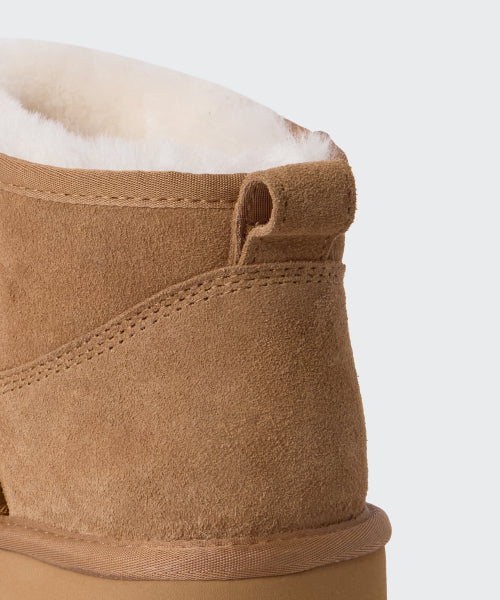 MUSINSA STANDARD WOMAN MUSINSA STANDARD WOMAN Winter Pug Platform Short Boots (Light Brown)
