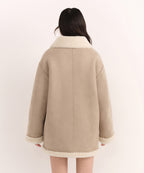 MUSINSA STANDARD WOMAN MUSINSA STANDARD WOMAN Women's Reversible Synthetic Suede Shearling Half Coat (Size M)
