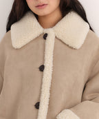 MUSINSA STANDARD WOMAN MUSINSA STANDARD WOMAN Women's Reversible Synthetic Suede Shearling Half Coat (Size M)