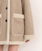 MUSINSA STANDARD WOMAN MUSINSA STANDARD WOMAN Women's Reversible Synthetic Suede Shearling Half Coat (Size M)