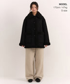 MUSINSA STANDARD WOMAN MUSINSA STANDARD WOMAN Reversible Synthetic Suede Shearling Half Coat (Size M)