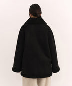 MUSINSA STANDARD WOMAN MUSINSA STANDARD WOMAN Reversible Synthetic Suede Shearling Half Coat (Size M)