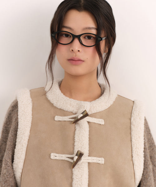 MUSINSA STANDARD WOMAN MUSINSA STANDARD WOMAN Women's Synthetic Suede Shearling Toggle Vest (Size M)