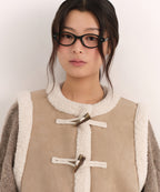 MUSINSA STANDARD WOMAN MUSINSA STANDARD WOMAN Women's Synthetic Suede Shearling Toggle Vest (Size M)