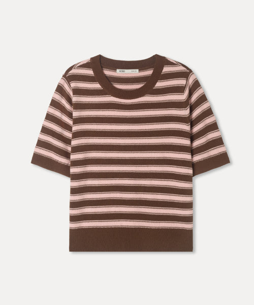 MIXXO MIXXO Knitwear Striped Short Sleeve Pullover