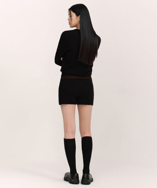 MUSINSA STANDARD WOMAN MUSINSA STANDARD WOMAN Women's Mini Boucle Knit Shorts [Black]