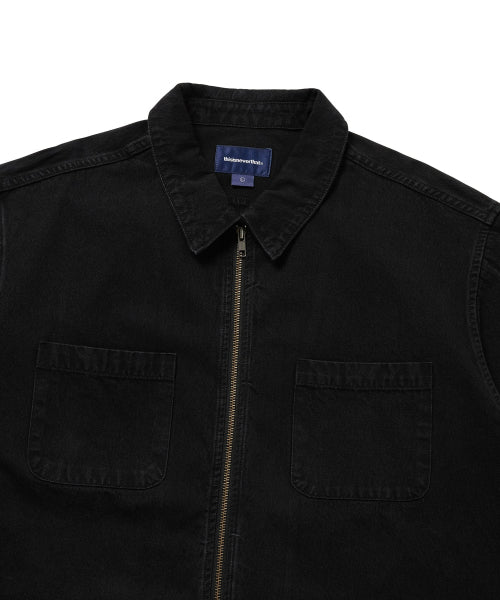 THISISNEVERTHAT THISISNEVERTHAT Washed Denim Zip Shirt Black