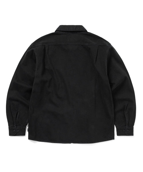 THISISNEVERTHAT THISISNEVERTHAT Washed Denim Zip Shirt Black