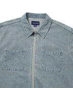 THISISNEVERTHAT THISISNEVERTHAT Washed Denim Zip Shirt Washed Blue