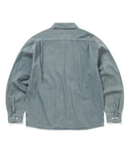 THISISNEVERTHAT THISISNEVERTHAT Washed Denim Zip Shirt Washed Blue