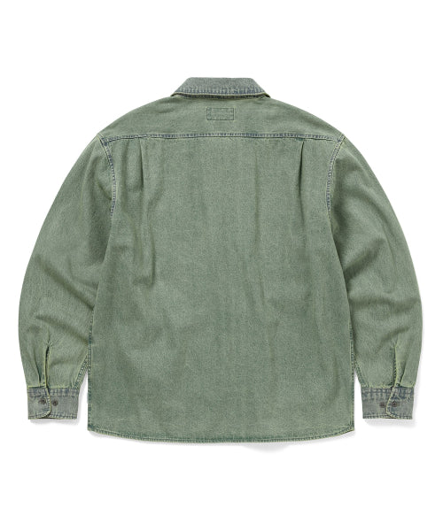 THISISNEVERTHAT THISISNEVERTHAT Washed Denim Zip Shirt Size