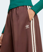 ADIDAS ADIDAS Satin Wide Leg Track Pants - Brown:Cream White