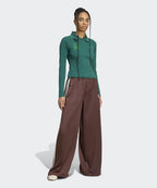 ADIDAS ADIDAS Satin Wide Leg Track Pants - Brown:Cream White