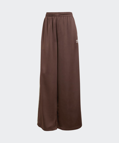 ADIDAS ADIDAS Satin Wide Leg Track Pants - Brown:Cream White