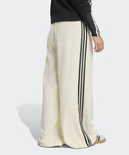 ADIDAS ADIDAS Satin Wide Leg Track Pants - Cream White:Black