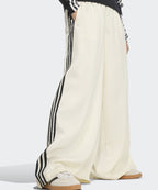 ADIDAS ADIDAS Satin Wide Leg Track Pants - Cream White:Black