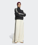 ADIDAS ADIDAS Satin Wide Leg Track Pants - Cream White:Black