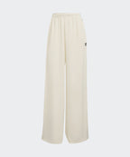 ADIDAS ADIDAS Satin Wide Leg Track Pants - Cream White:Black