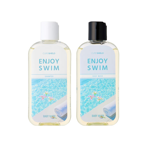 CURESHIELD Enjoy Swim Shampoo Body Wash Basic Set Swimming Pool Chlorine Odor Removal 200ml