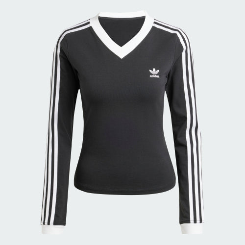 ADIDAS ADIDAS V-neck Long Sleeve Shirt - Black