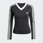 ADIDAS ADIDAS V-neck Long Sleeve Shirt - Black