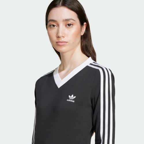 ADIDAS ADIDAS V-neck Long Sleeve Shirt - Black