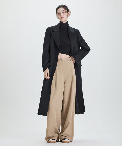 MIXXO MIXXO Wool Blended Single Long Coat (C)