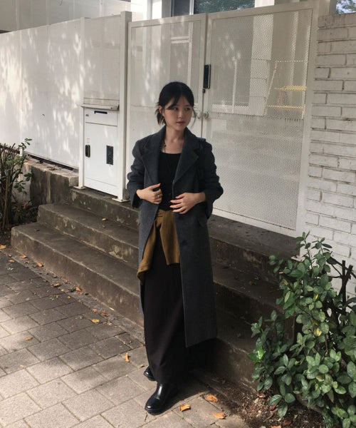 MIXXO MIXXO Wool Blended Single Long Coat (C)
