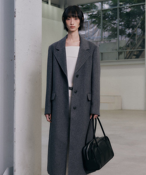 MIXXO MIXXO Wool Blended Single Long Coat (C)