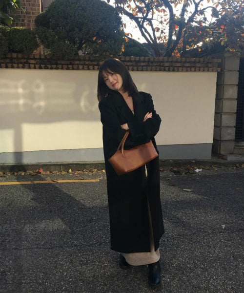 MIXXO MIXXO Wool Blended Single Long Coat (C)