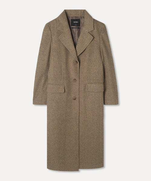 MIXXO MIXXO Wool Blended Single Long Coat (C)