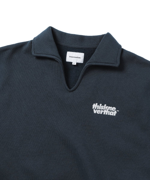THISISNEVERTHAT THISISNEVERTHAT Open Collar Sweatshirt Navy