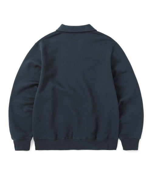 THISISNEVERTHAT THISISNEVERTHAT Open Collar Sweatshirt Navy