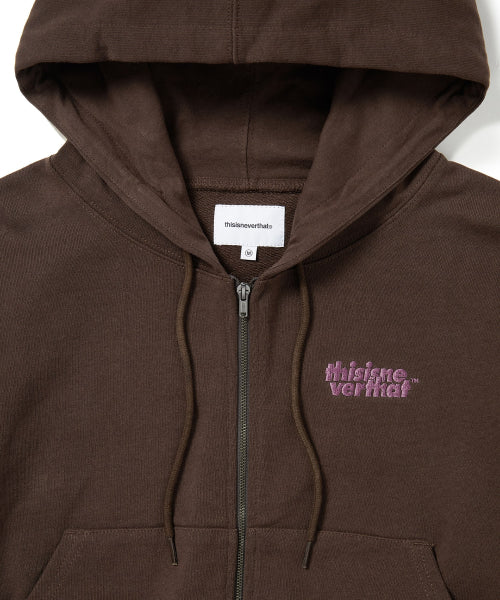 THISISNEVERTHAT THISISNEVERTHAT OL-Logo W Zip Up Hoodie Dark Chocolate