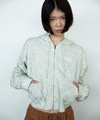 THISISNEVERTHAT THISISNEVERTHAT Hoodie Zip Up Floral Ivory