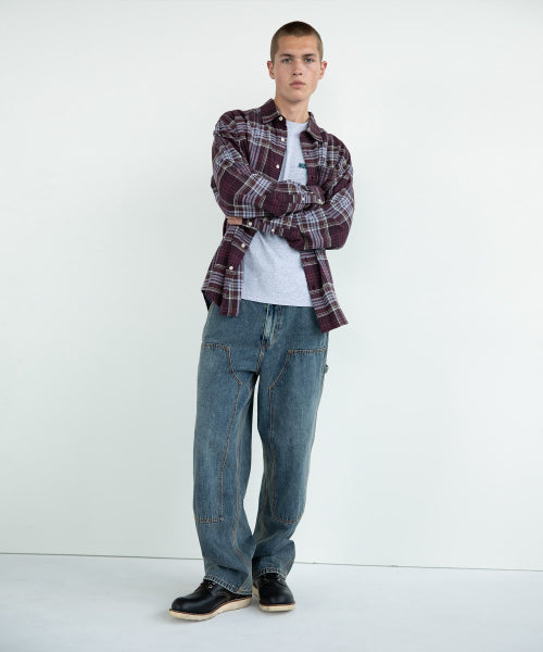THISISNEVERTHAT THISISNEVERTHAT Flannel Check Shirt Burgundy