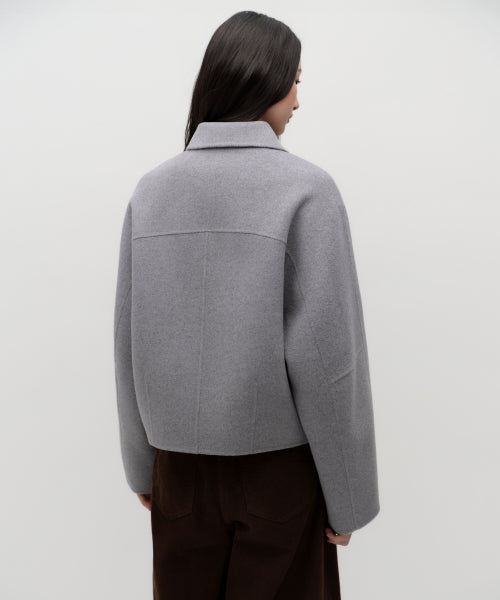 MUSINSA STANDARD WOMAN MUSINSA STANDARD WOMAN Cashmere Blend Handmade Zip-up Jacket (Medium Gray)