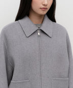 MUSINSA STANDARD WOMAN MUSINSA STANDARD WOMAN Cashmere Blend Handmade Zip-up Jacket (Medium Gray)