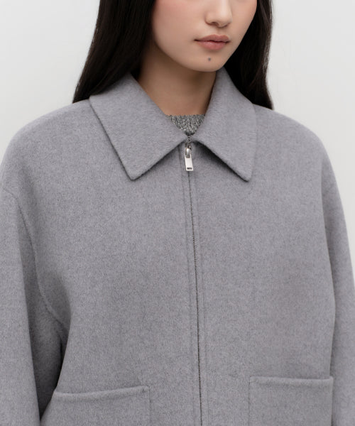 MUSINSA STANDARD WOMAN MUSINSA STANDARD WOMAN Cashmere Blend Handmade Zip-up Jacket (Medium Gray)