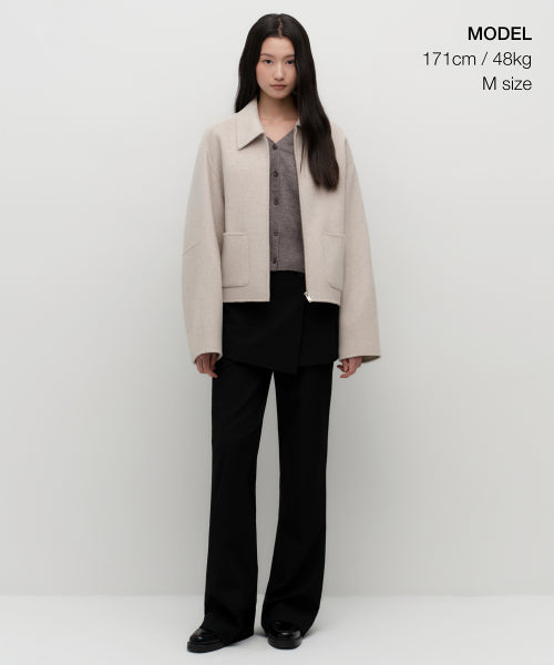 MUSINSA STANDARD WOMAN MUSINSA STANDARD WOMAN Cashmere Blend Handmade Zip-up Jacket (Oatmeal)