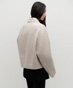 MUSINSA STANDARD WOMAN MUSINSA STANDARD WOMAN Cashmere Blend Handmade Zip-up Jacket (Oatmeal)