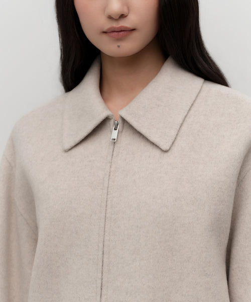 MUSINSA STANDARD WOMAN MUSINSA STANDARD WOMAN Cashmere Blend Handmade Zip-up Jacket (Oatmeal)