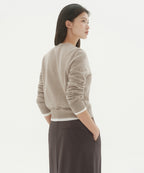 MUSINSA STANDARD WOMAN MUSINSA STANDARD WOMAN Cardigan Round Neck (Heather Light Beige)
