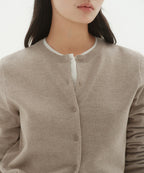 MUSINSA STANDARD WOMAN MUSINSA STANDARD WOMAN Cardigan Round Neck (Heather Light Beige)