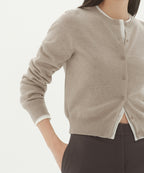 MUSINSA STANDARD WOMAN MUSINSA STANDARD WOMAN Cardigan Round Neck (Heather Light Beige)