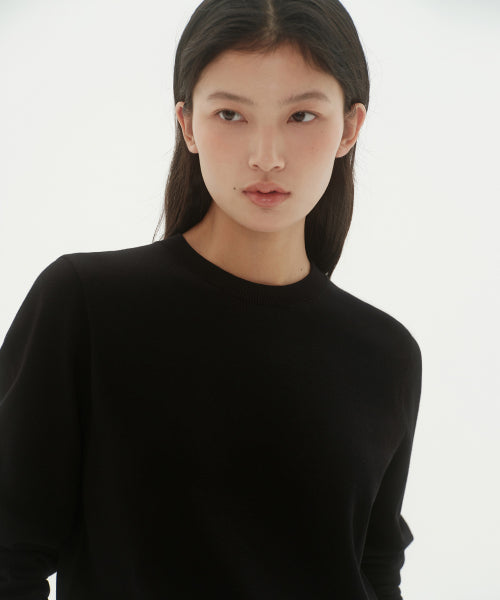 MUSINSA STANDARD WOMAN MUSINSA STANDARD WOMAN Women's Washable Supima Cotton Crew Neck Knit [Black] - Size M