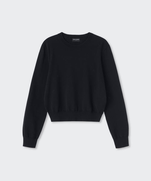 MUSINSA STANDARD WOMAN MUSINSA STANDARD WOMAN Women's Washable Supima Cotton Crew Neck Knit [Black] - Size M