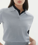 MUSINSA STANDARD WOMAN MUSINSA STANDARD WOMAN Women's Polo Shirt Ash Light Blue