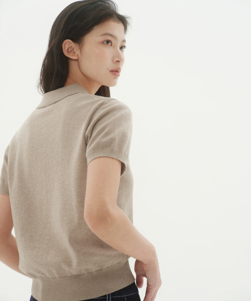 MUSINSA STANDARD WOMAN MUSINSA STANDARD WOMAN Women's Polo Shirt Heather Light Beige
