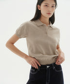 MUSINSA STANDARD WOMAN MUSINSA STANDARD WOMAN Women's Polo Shirt Heather Light Beige